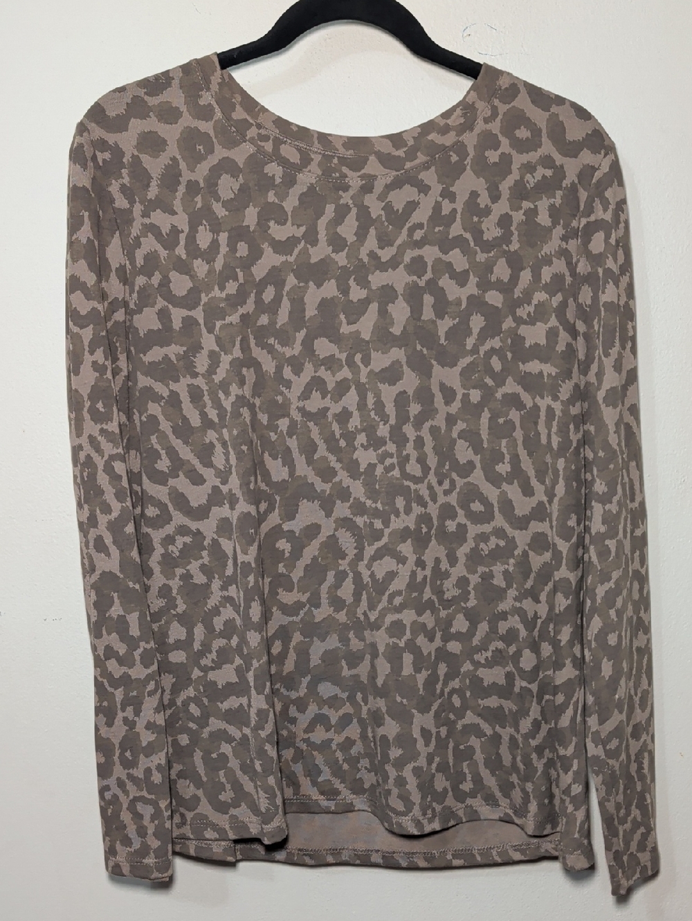 Cold Crush Leopard Print Lightweight Sweatshirt Tan Brown Women's Size L